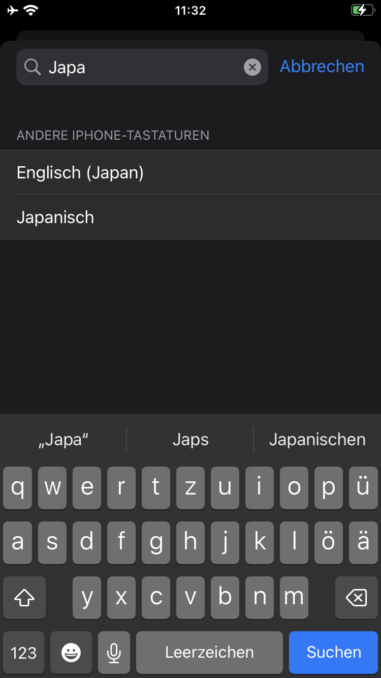 07-IOS-16-Japanische-Tastatur-suchen Japanische Tastatur aktivieren