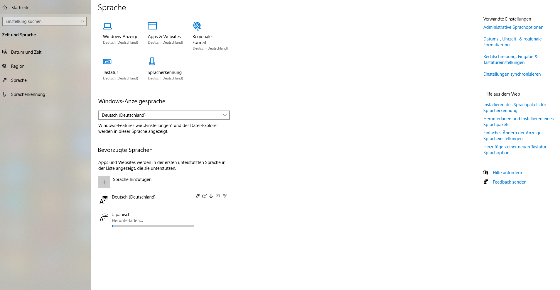 07-Windows-10-warten-auf-Beendigung-der-Installation Japanische Tastatur aktivieren