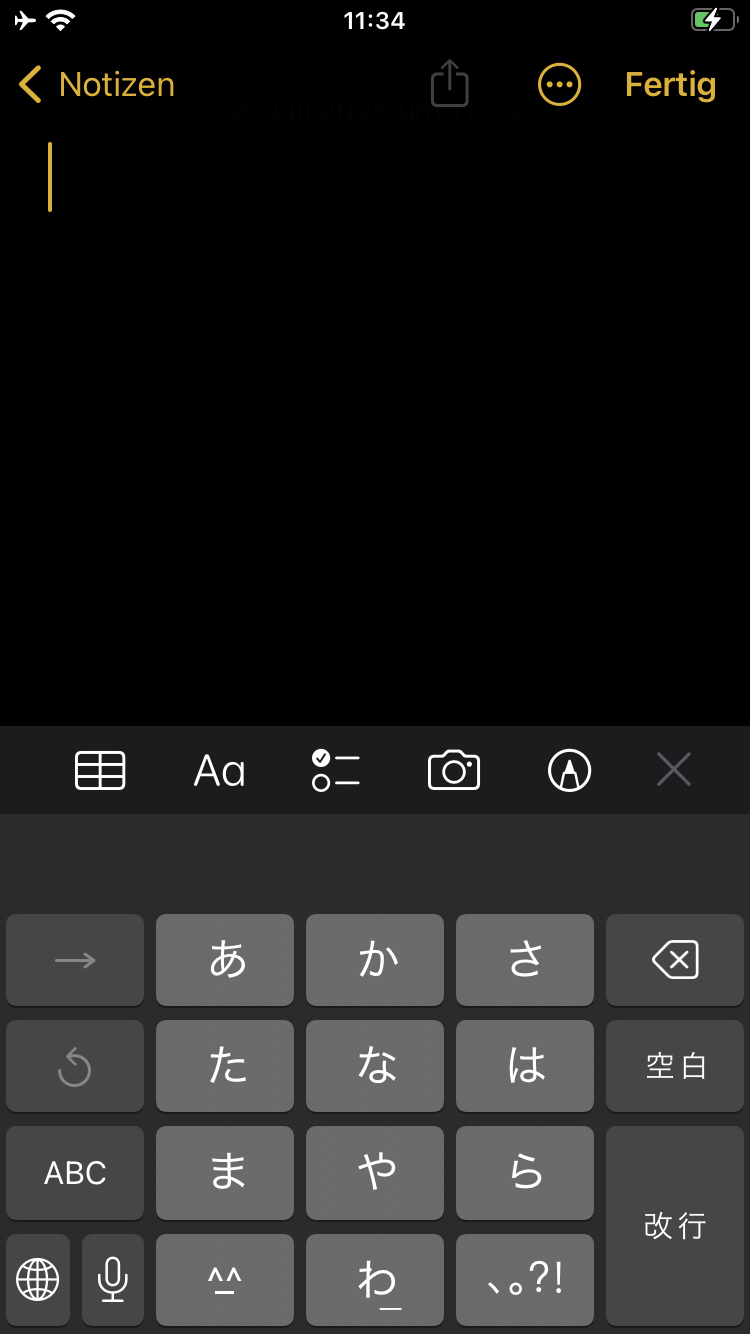 11-IOS-16-Japanische-Tastatur-zum-Testen-ausgewaehlt Japanische Tastatur aktivieren